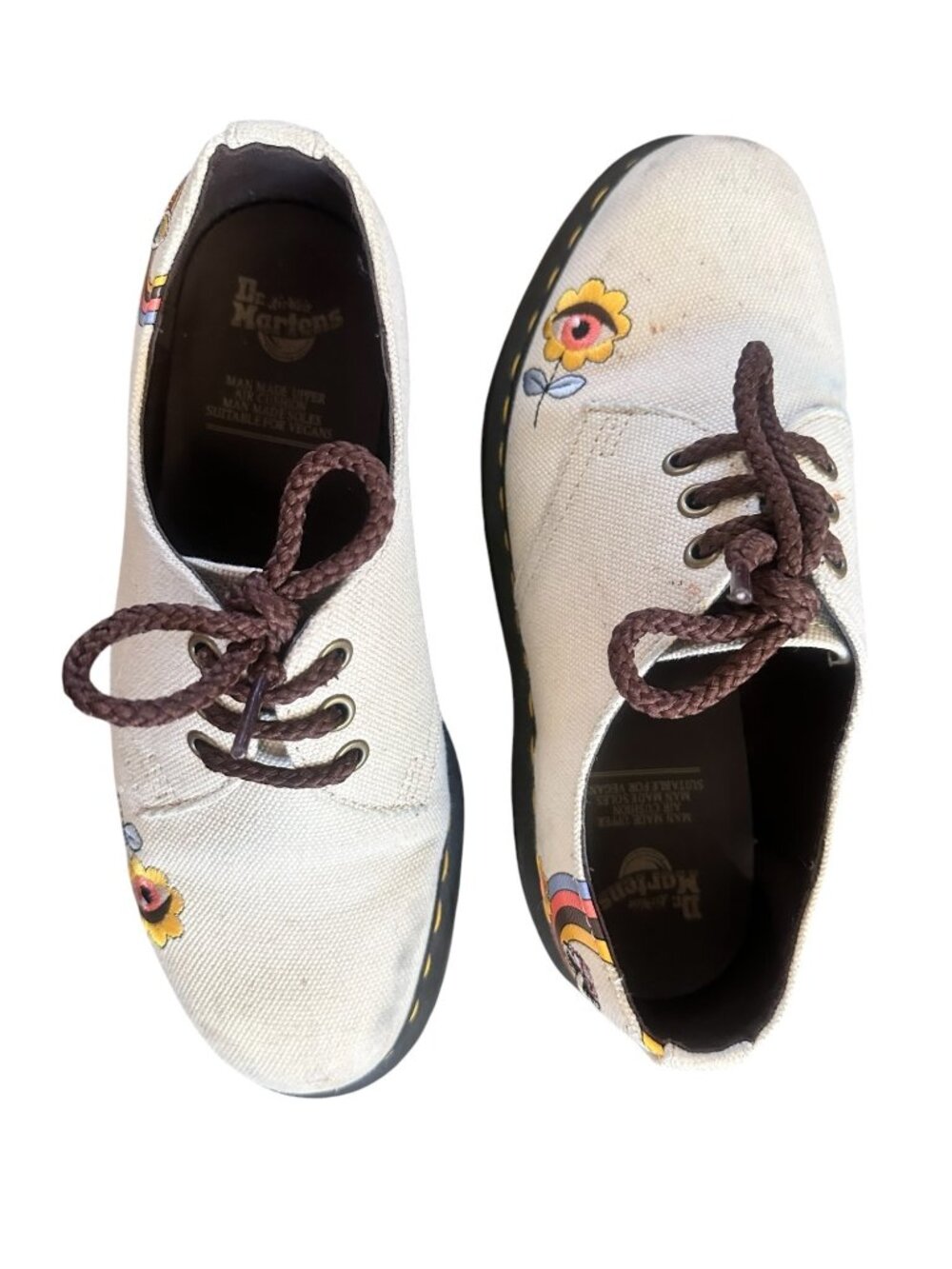 Dr Martens 1461 Quad Retro Ray Canvas Platform Oxford Shoes Womens 8 Embroidery - Picture 4 of 16